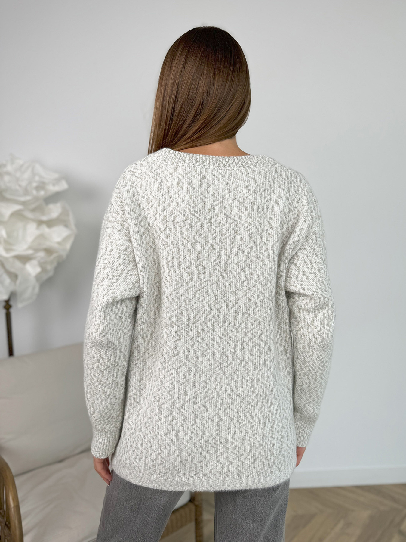 Джемпер ISSA Plus модель WN20-671_серый Фото