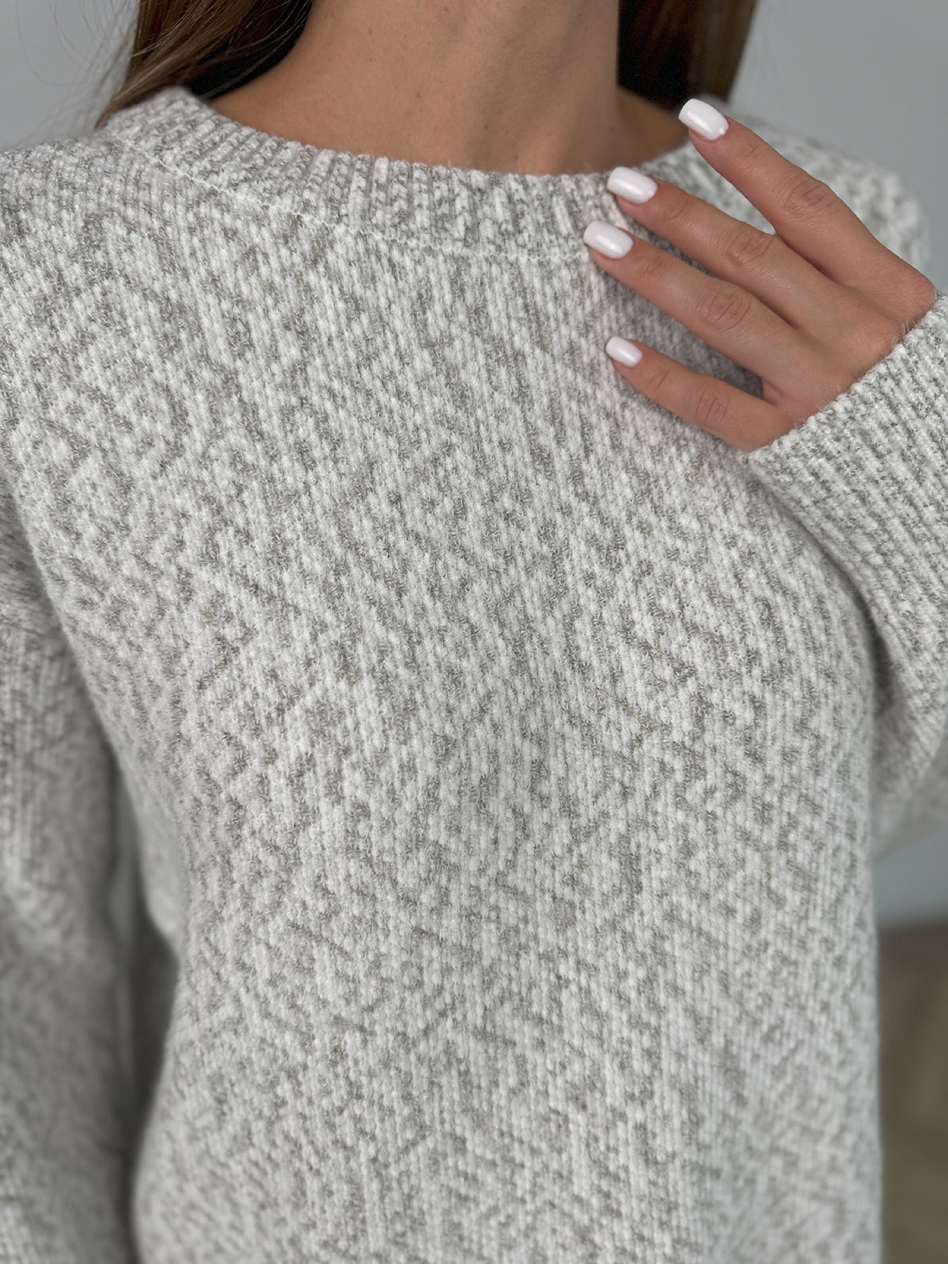 Джемпер ISSA Plus модель WN20-671_серый Фото