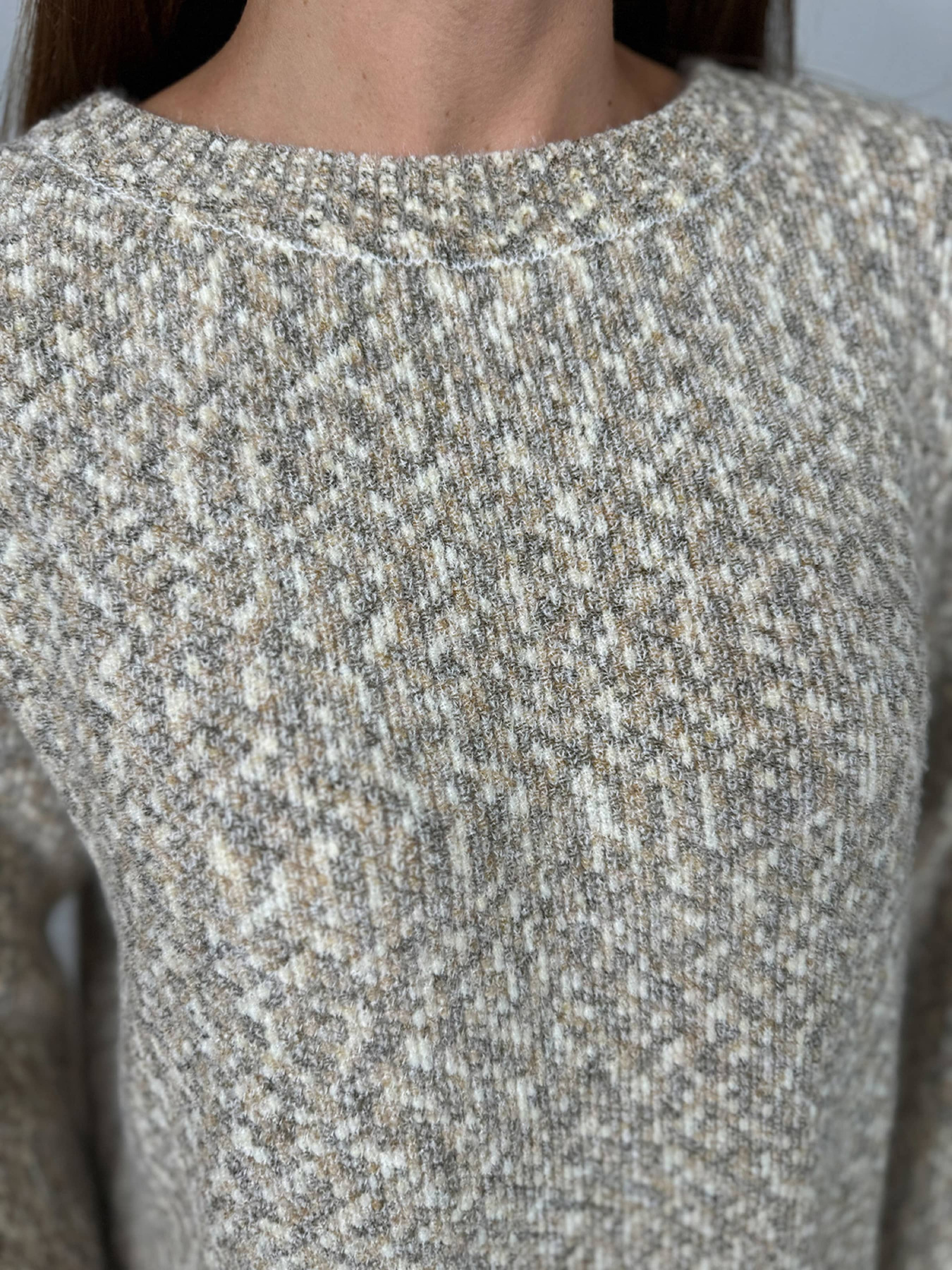 Джемпер ISSA Plus модель WN20-671_коричневый Фото