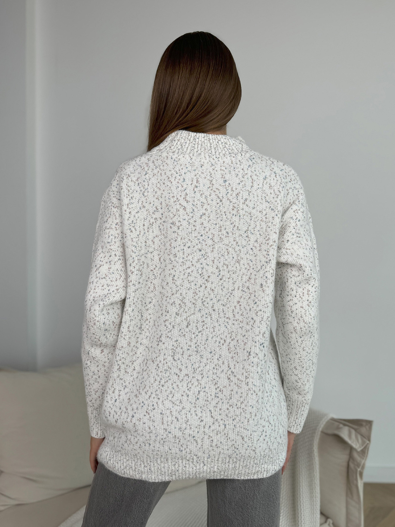 Светр ISSA Plus модель WN20-672_молочный Фото