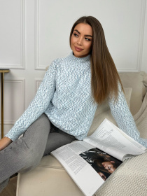 Светр ISSA Plus модель WN20-672_голубой Фото