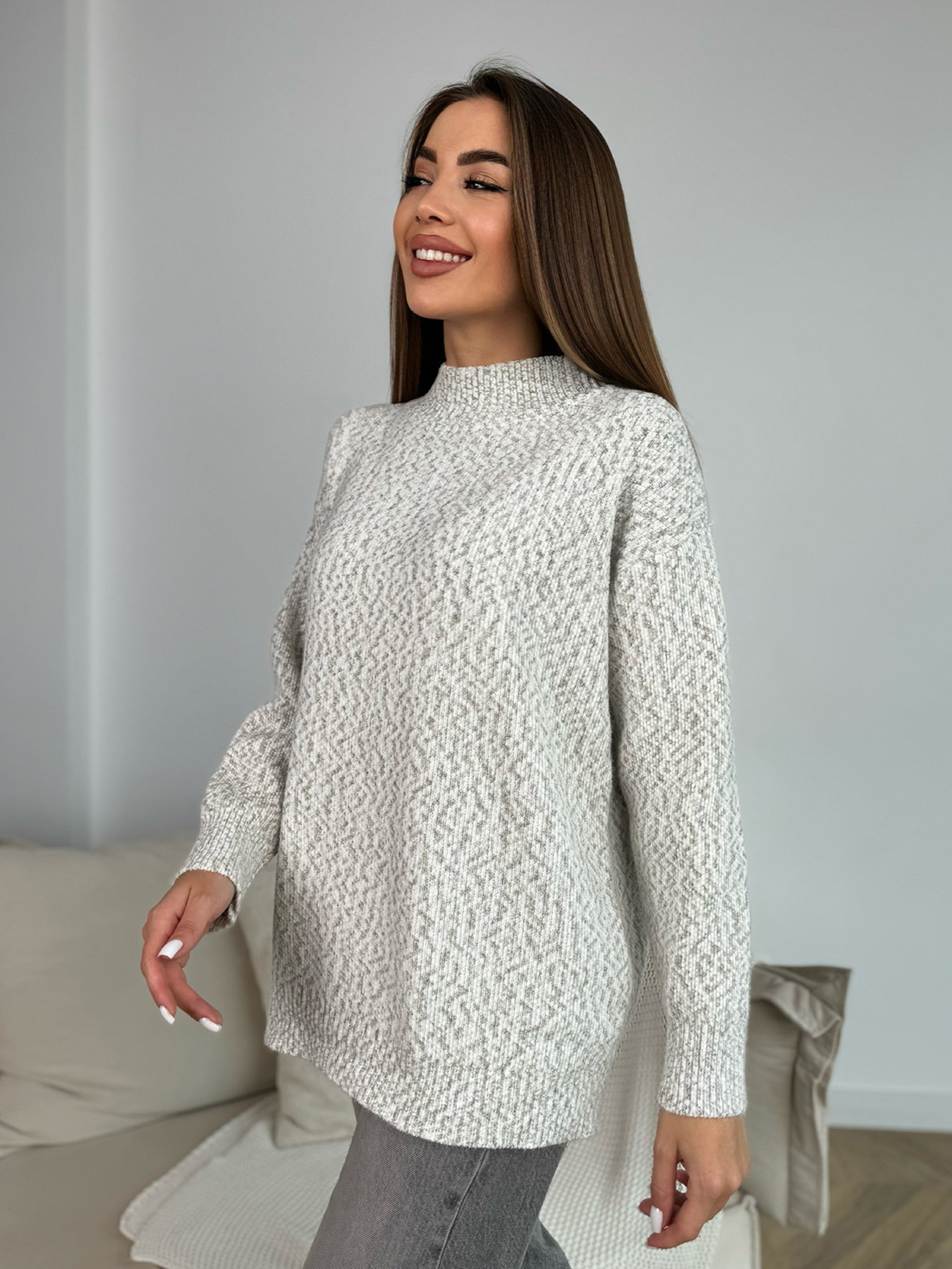 Светр ISSA Plus модель WN20-672_серый Фото