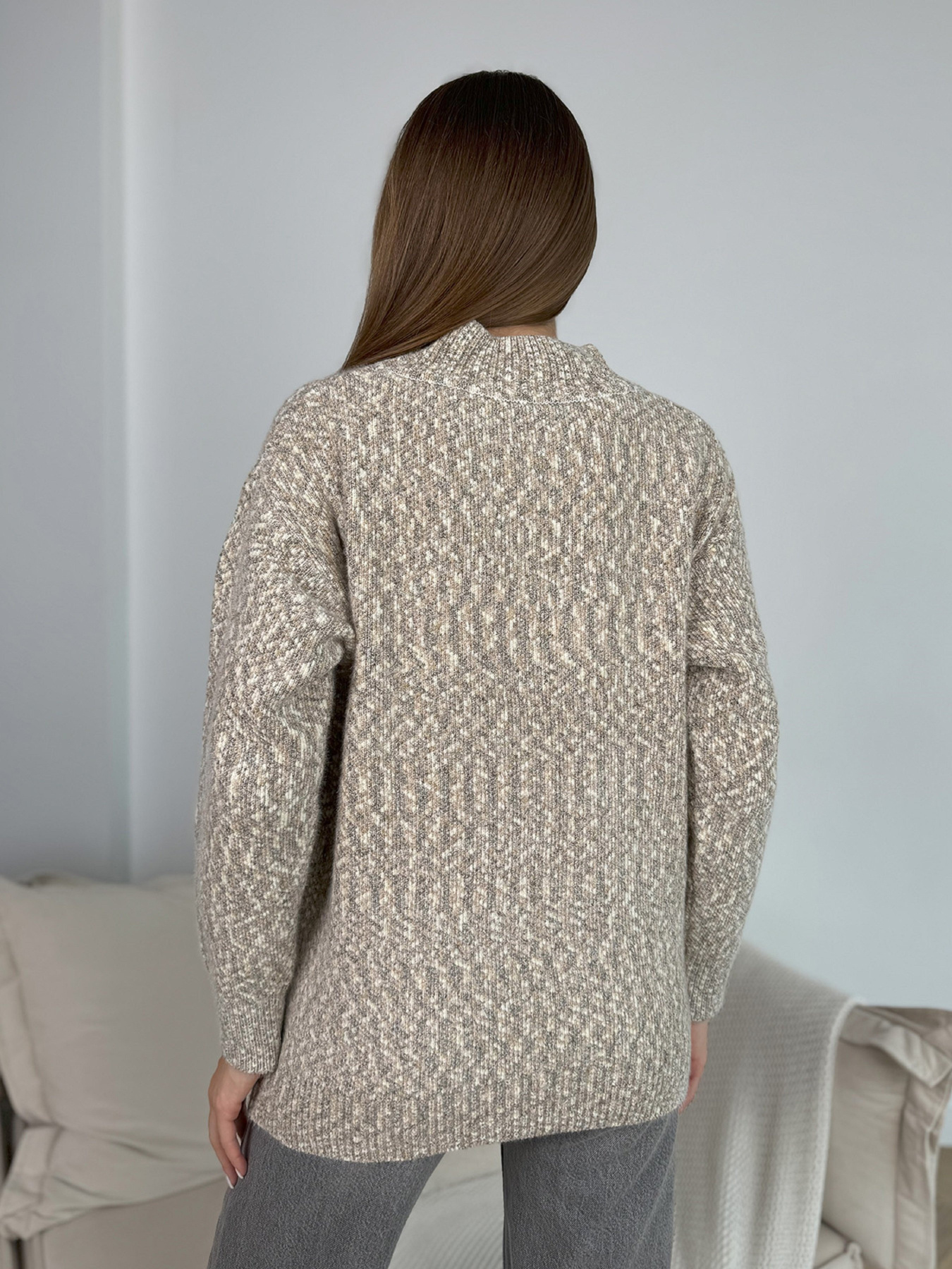 Свитер ISSA Plus модель WN20-672_коричневый Фото