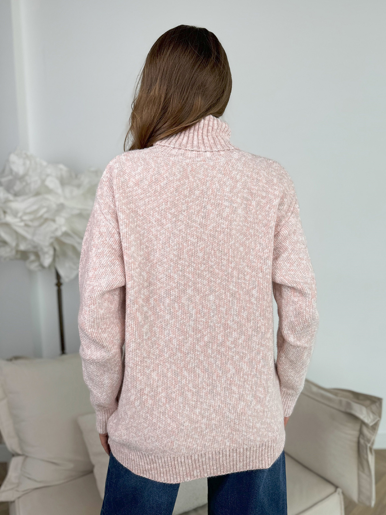 Свитер ISSA Plus модель WN20-673_персиковый Фото