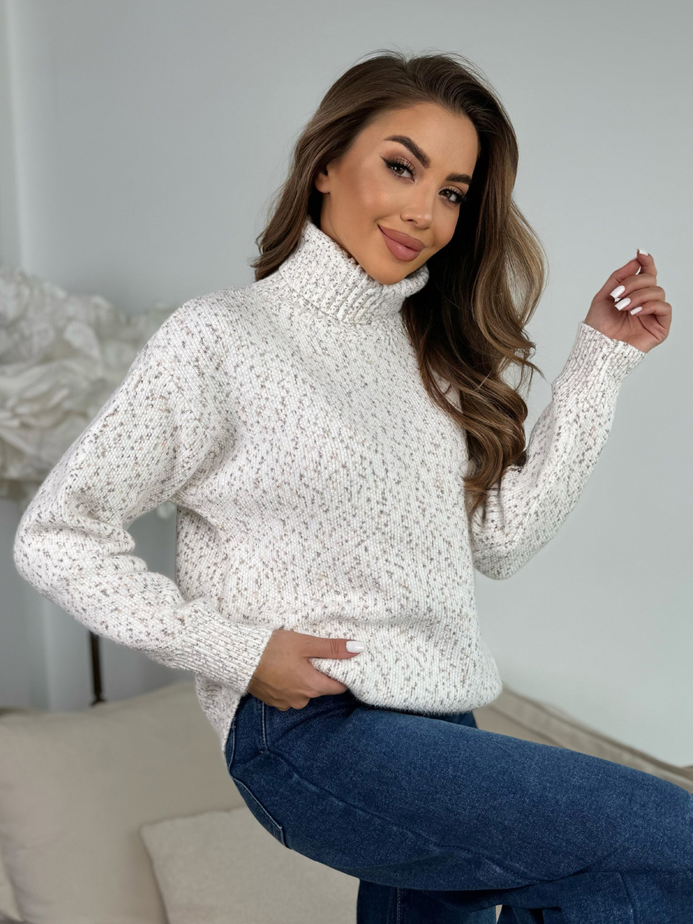 Свитер ISSA Plus модель WN20-673_светло_бежевый Фото