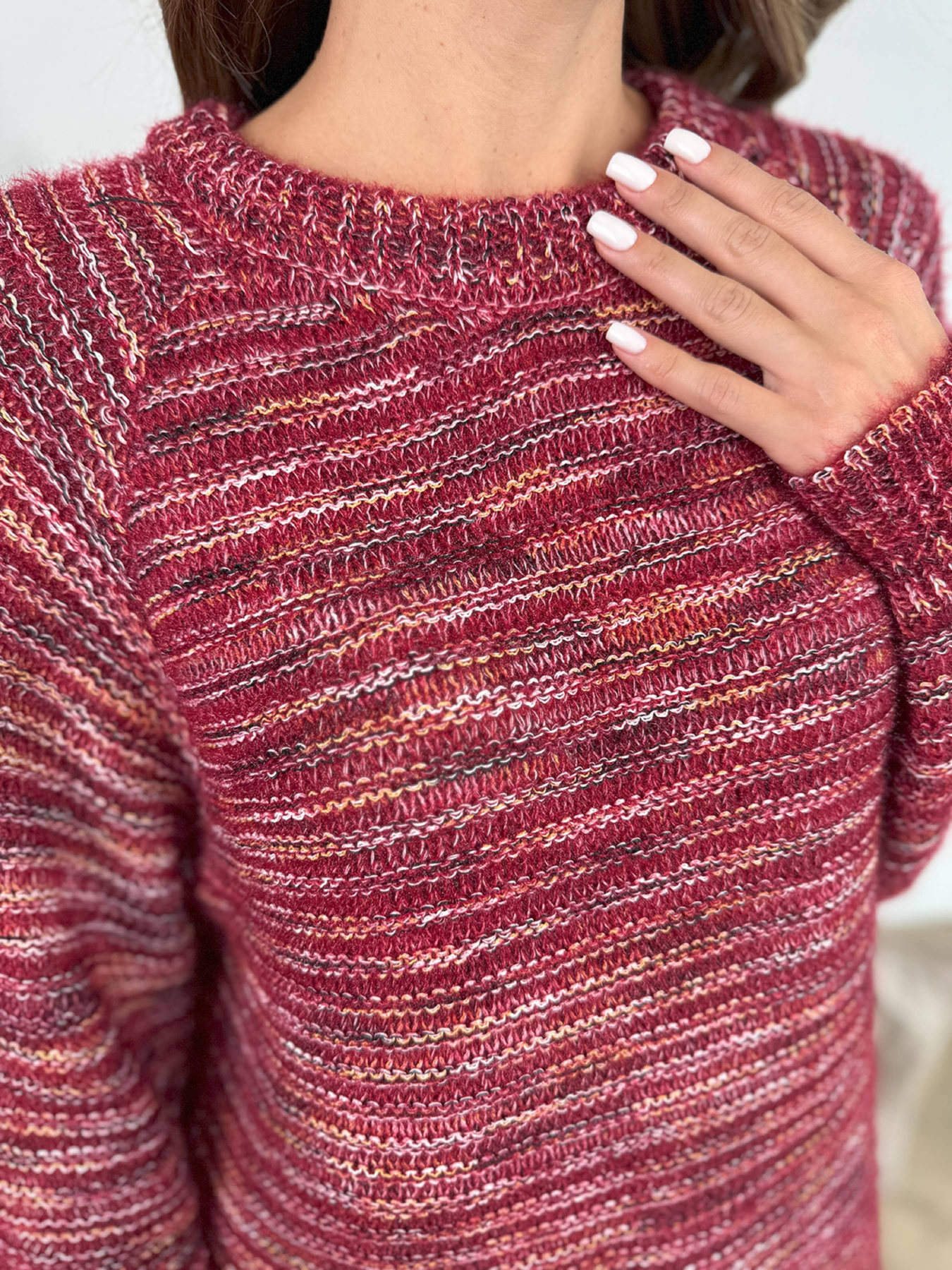 Джемпер ISSA Plus модель WN20-674_бордовый Джемпер ISSA Plus модель WN20-674_бордовый Фото