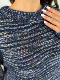 Джемпер ISSA Plus модель WN20-674_темно_синий Джемпер ISSA Plus модель WN20-674_темно_синий Фото