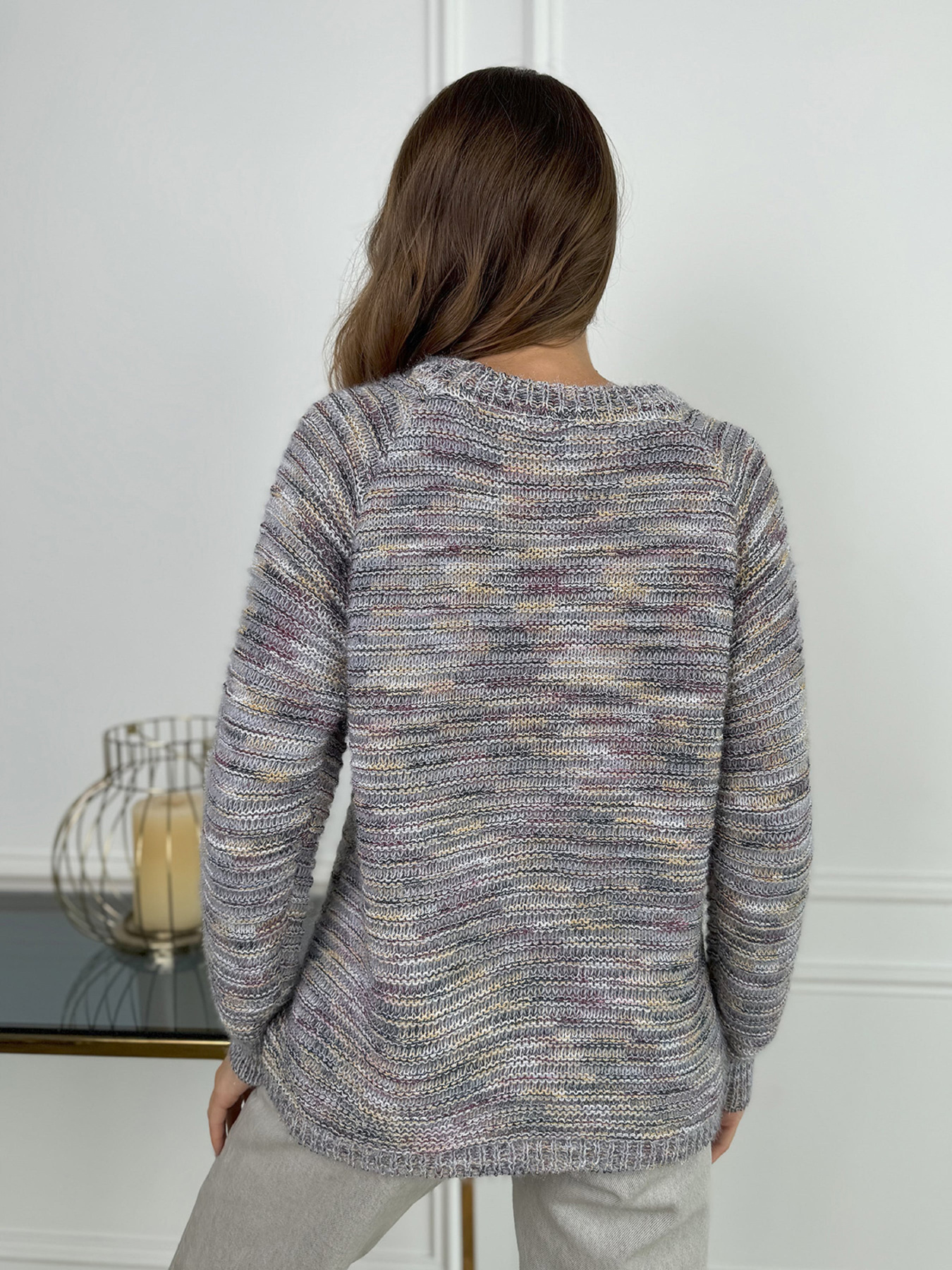 Джемпер ISSA Plus модель WN20-674_серый Фото