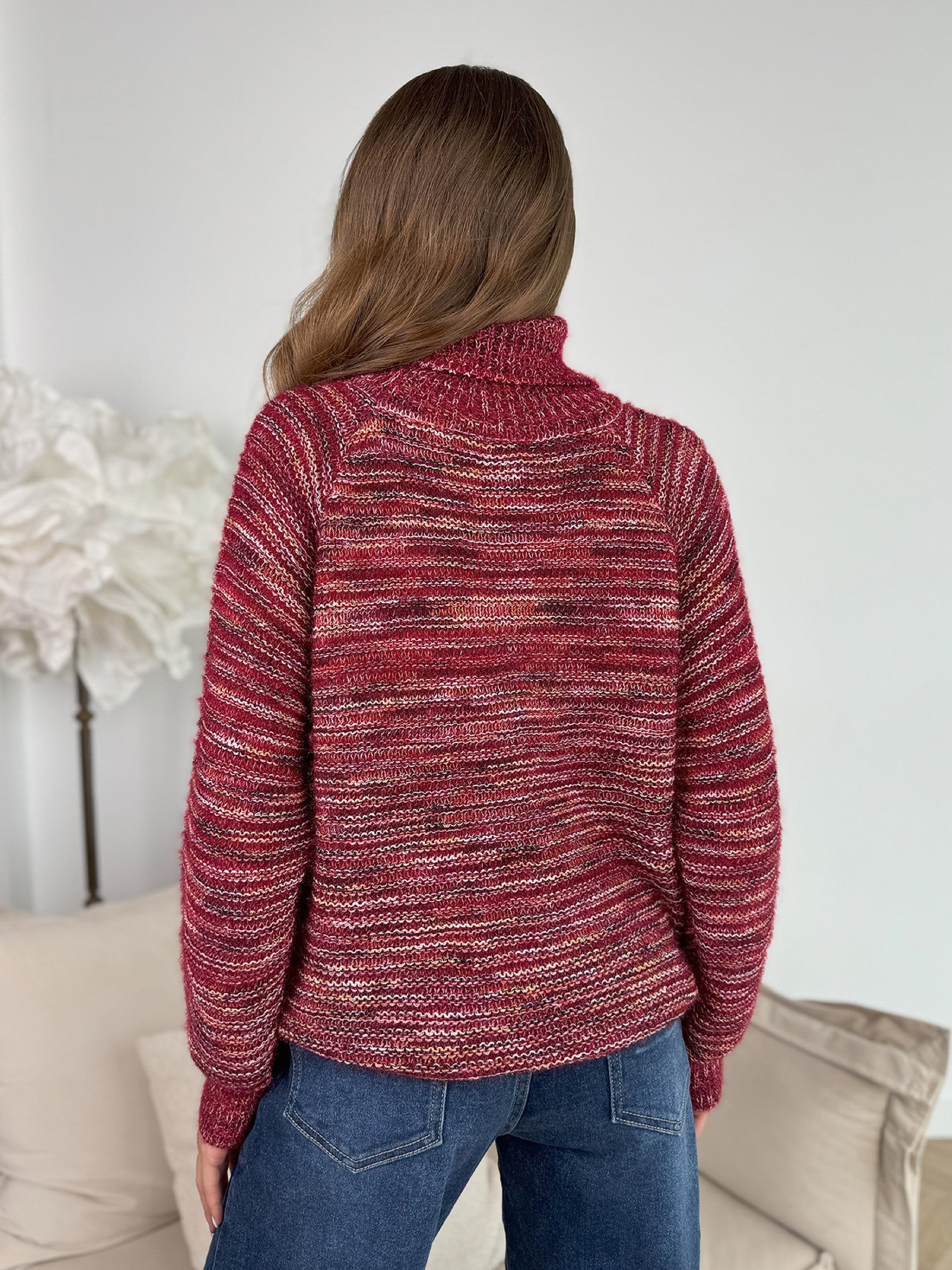 Свитер ISSA Plus модель WN20-675_бордовый Фото