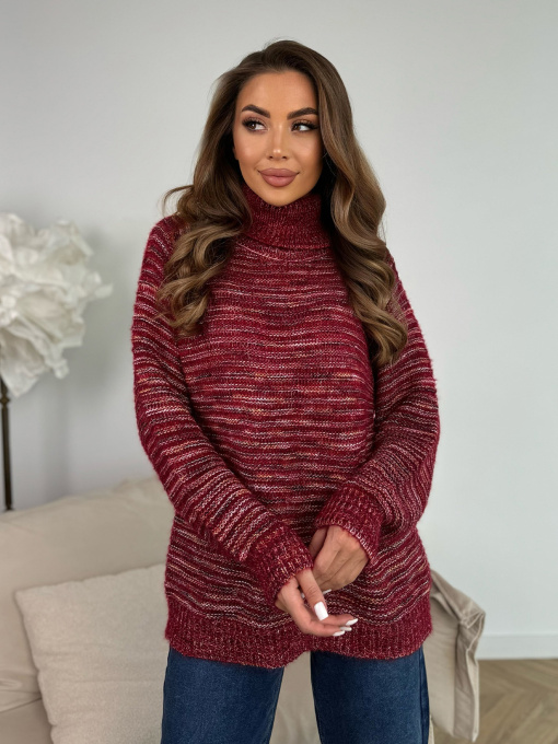 Свитер ISSA Plus модель WN20-675_бордовый Фото