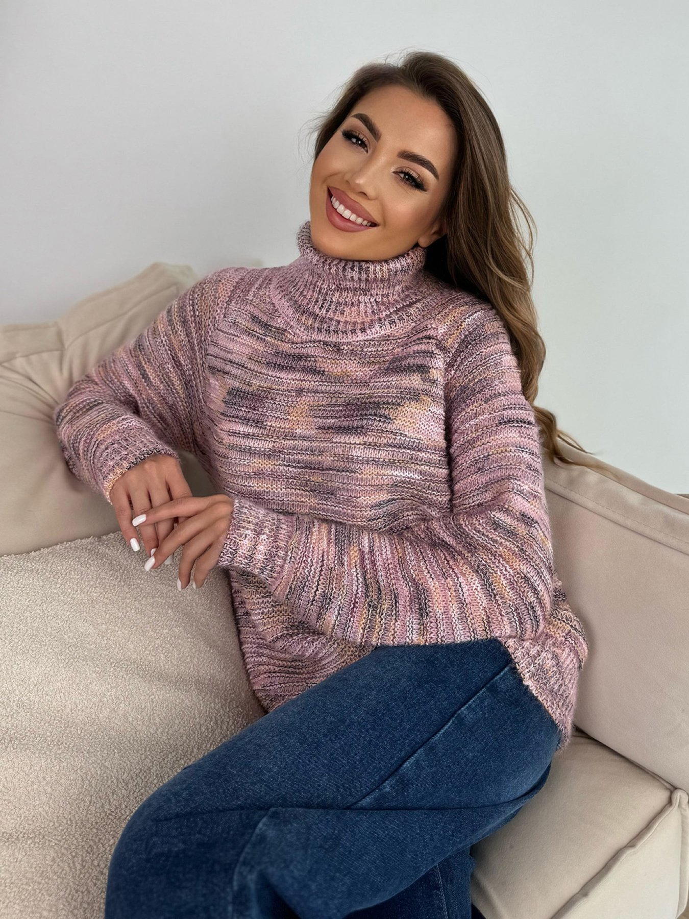 Свитер ISSA Plus модель WN20-675_розовый Фото