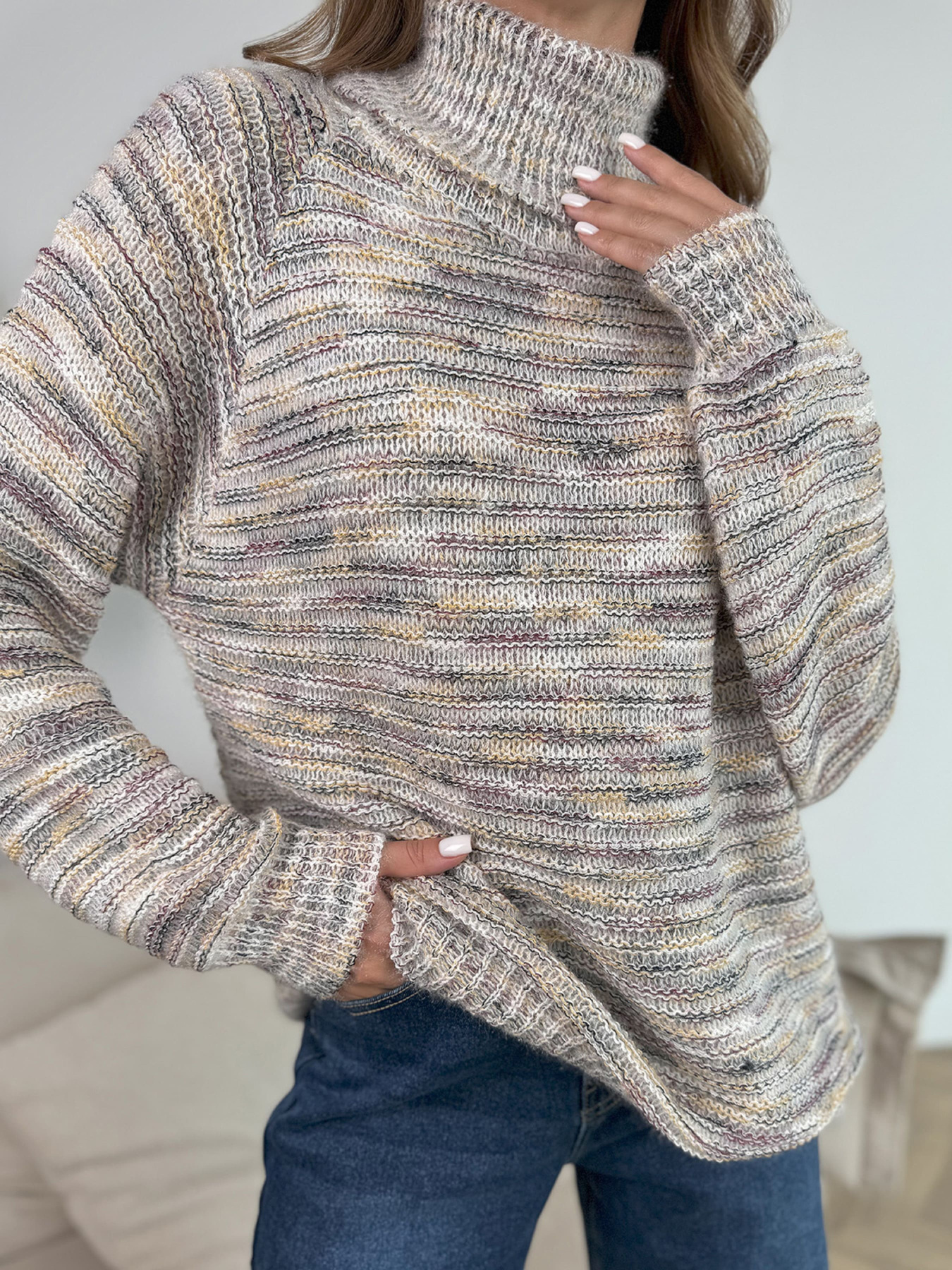 Свитер ISSA Plus модель WN20-675_бежевый Свитер ISSA Plus модель WN20-675_бежевый Фото