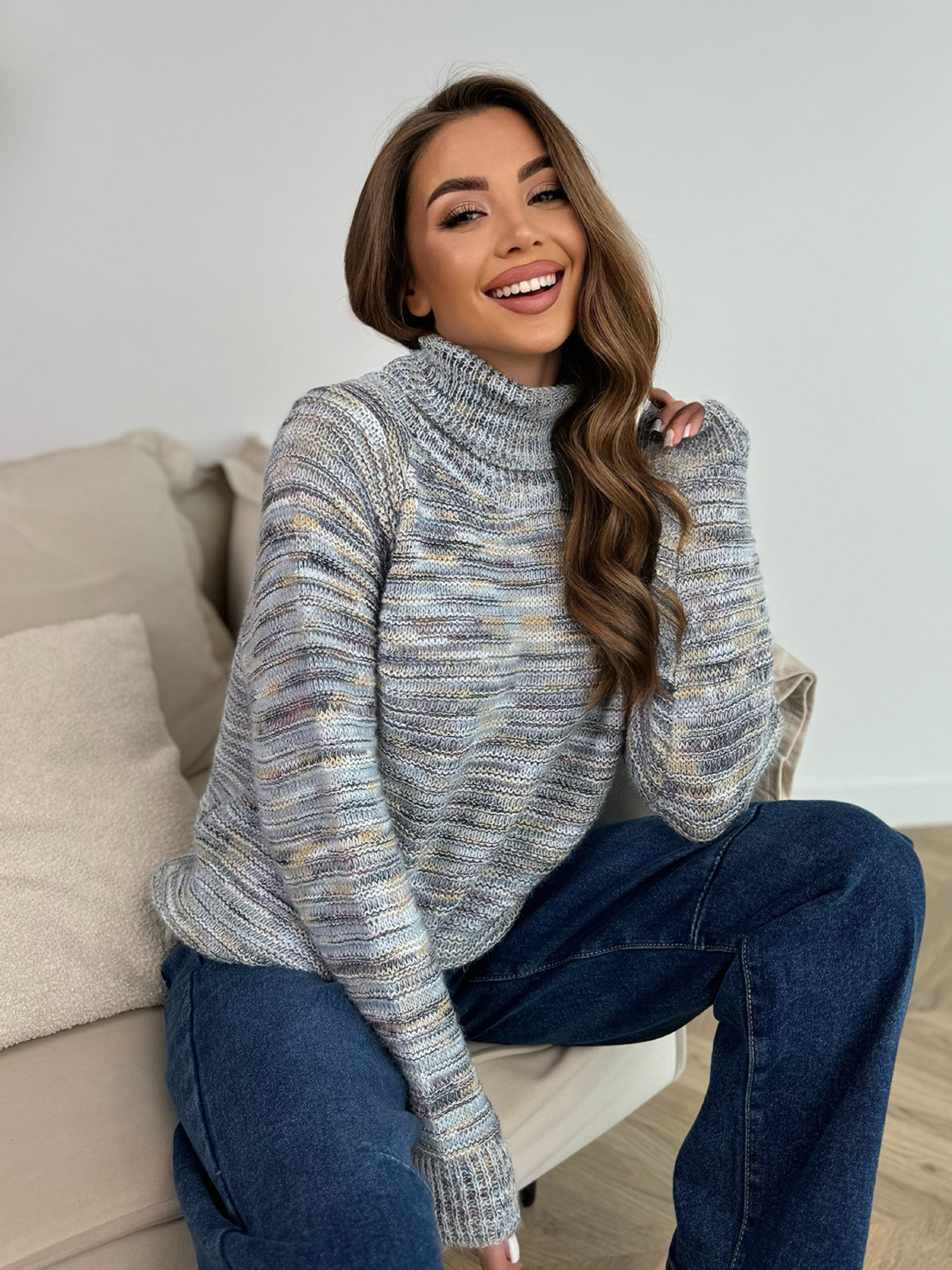 Свитер ISSA Plus модель WN20-675_голубой Фото