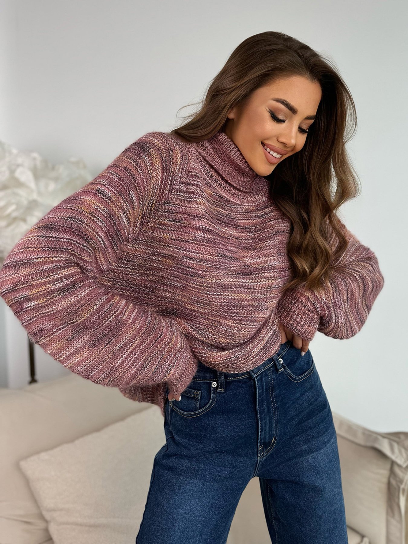 Светр ISSA Plus модель WN20-675_темно_розовый Фото