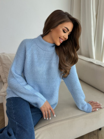 Свитер ISSA Plus модель WN20-676_голубой Свитер ISSA Plus модель WN20-676_голубой Фото