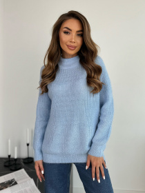 Свитер ISSA Plus модель WN20-676_голубой Свитер ISSA Plus модель WN20-676_голубой Фото