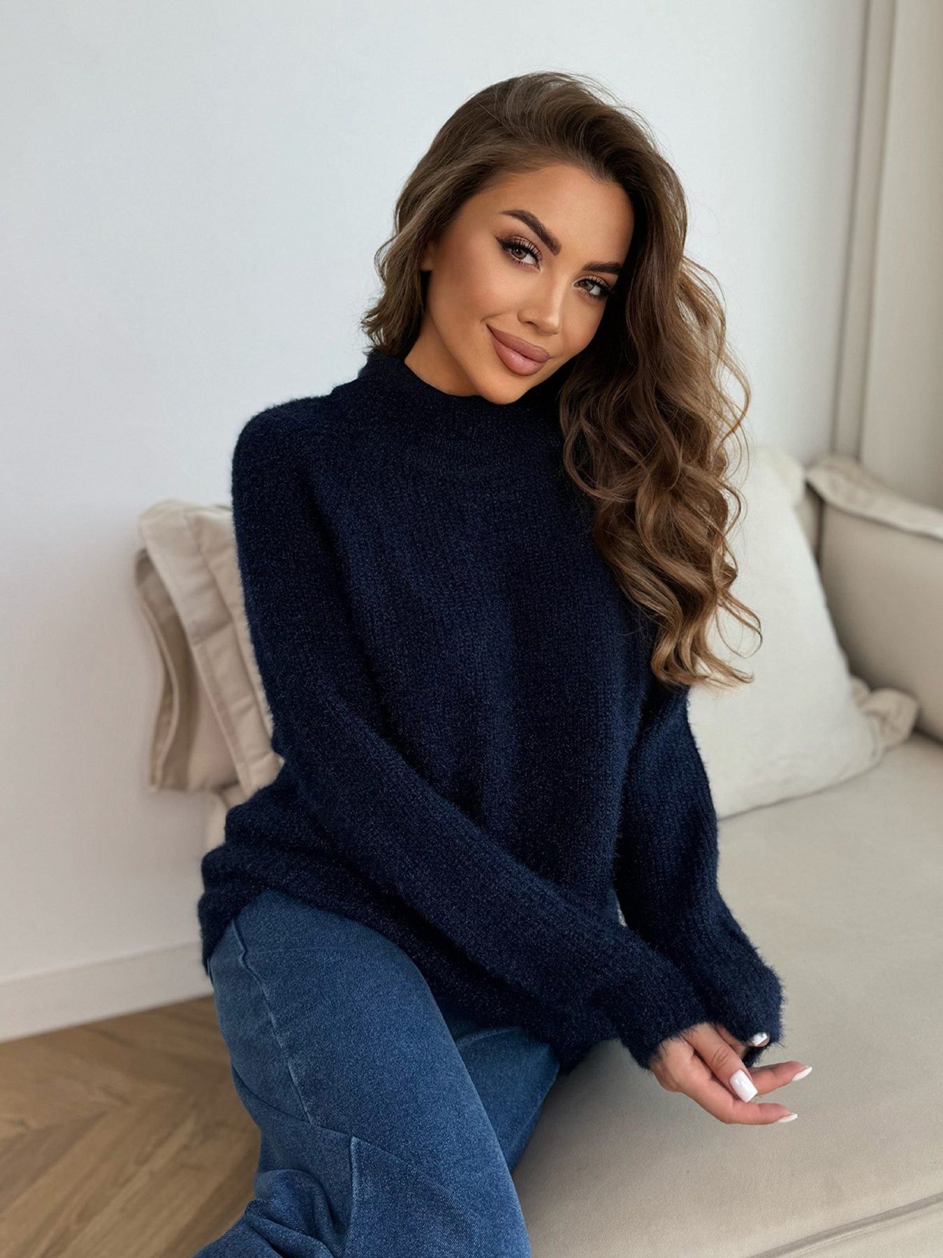 Свитер ISSA Plus модель WN20-676_темно_синий Фото