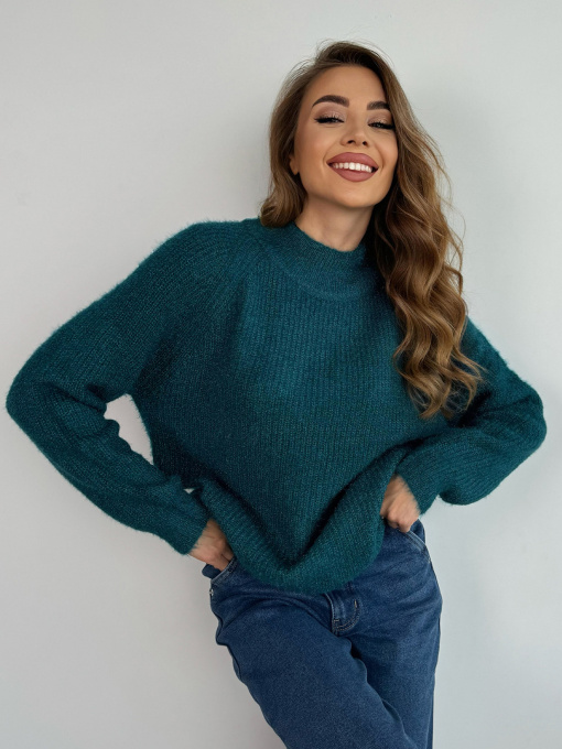 Свитер ISSA Plus модель WN20-676_бирюзовый Фото