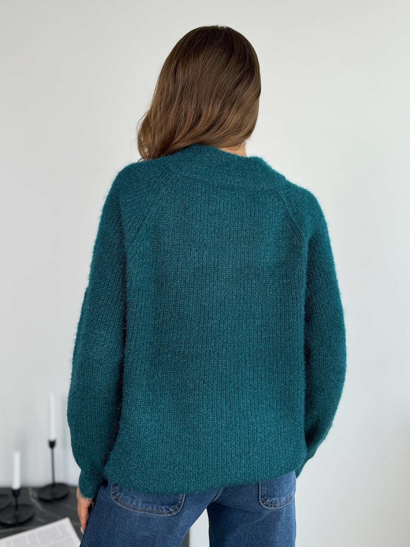 Светр ISSA Plus модель WN20-676_бирюзовый Фото