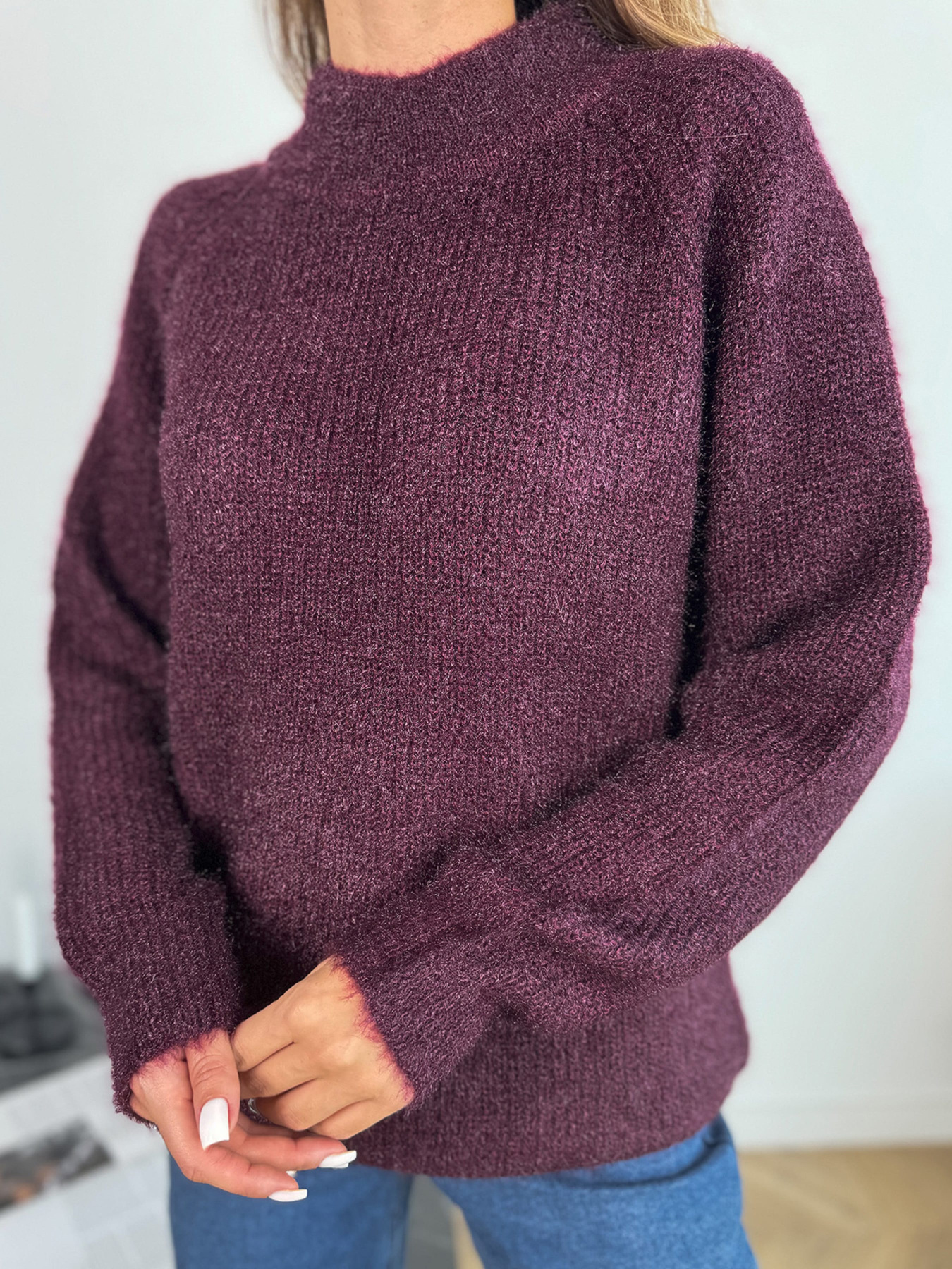 Свитер ISSA Plus модель WN20-676_фиолетовый Фото