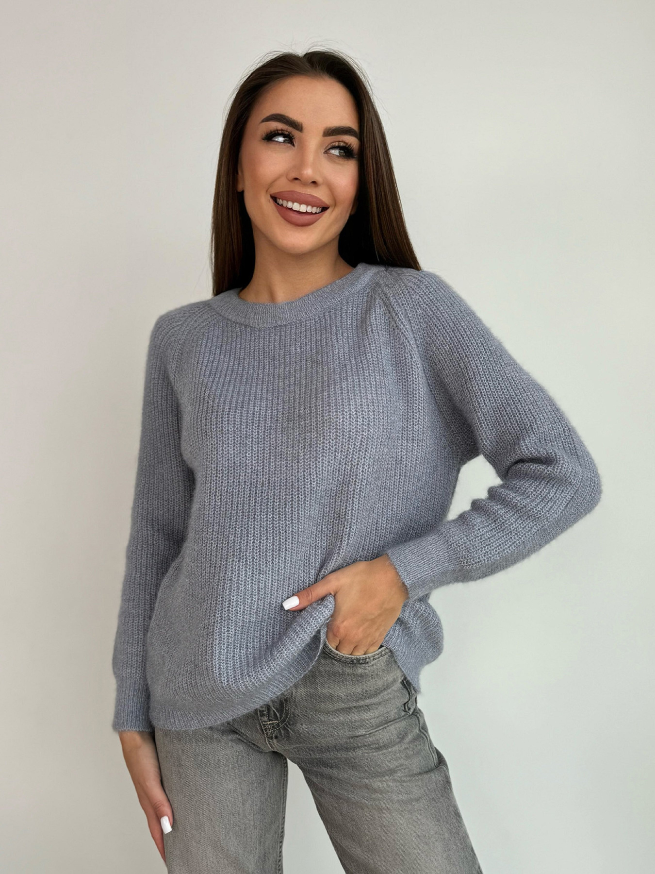 Джемпер ISSA Plus модель WN20-677_серый Фото