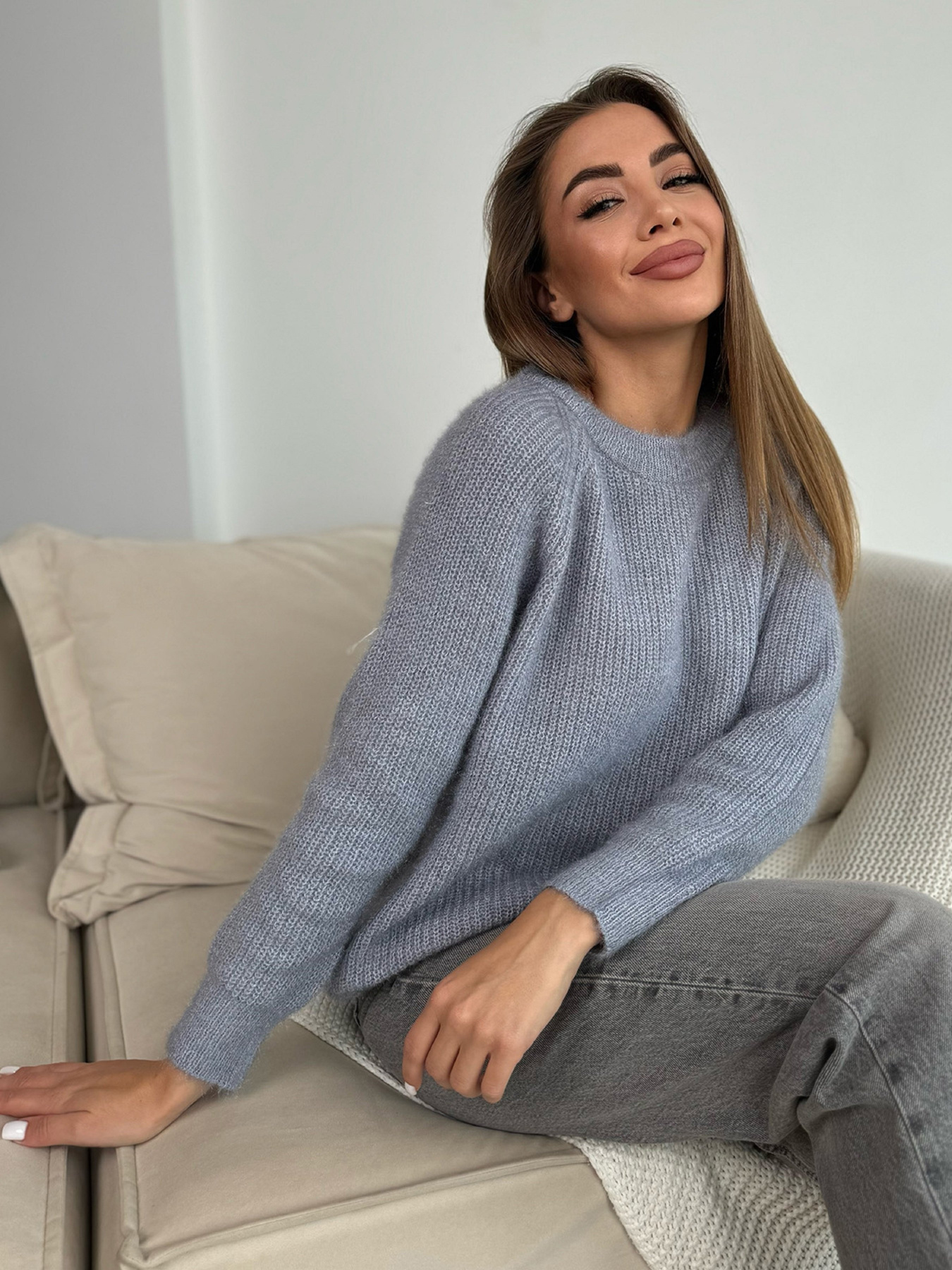 Джемпер ISSA Plus модель WN20-677_серый Джемпер ISSA Plus модель WN20-677_серый Фото