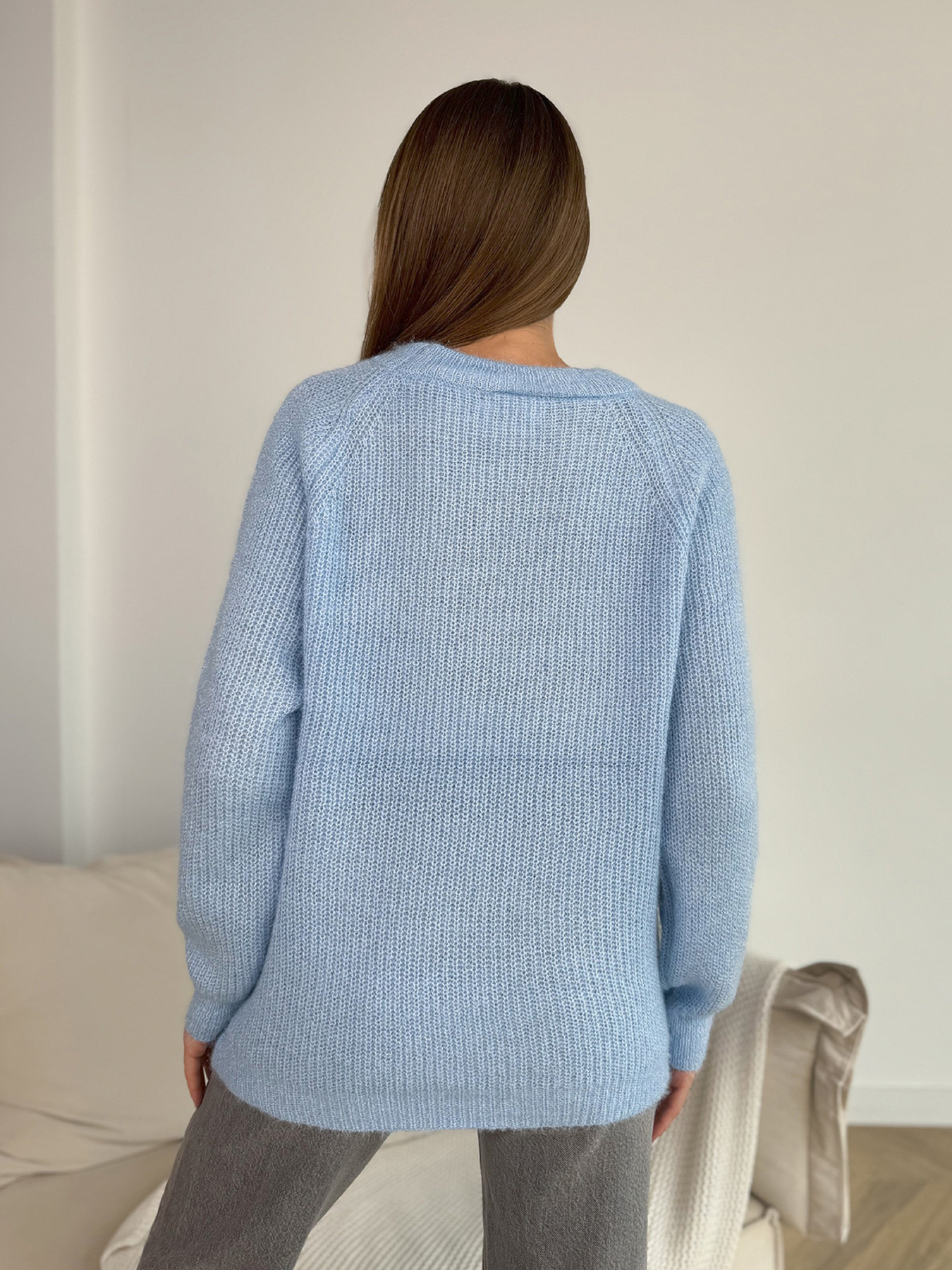 Джемпер ISSA Plus модель WN20-677_голубой Фото