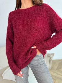 Джемпер ISSA Plus модель WN20-677_бордовый Фото