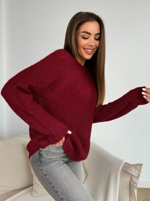 Джемпер ISSA Plus модель WN20-677_бордовый Фото