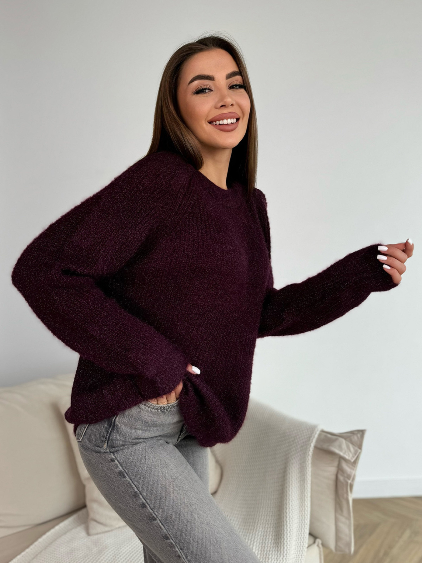 Джемпер ISSA Plus модель WN20-677_фиолетовый Фото