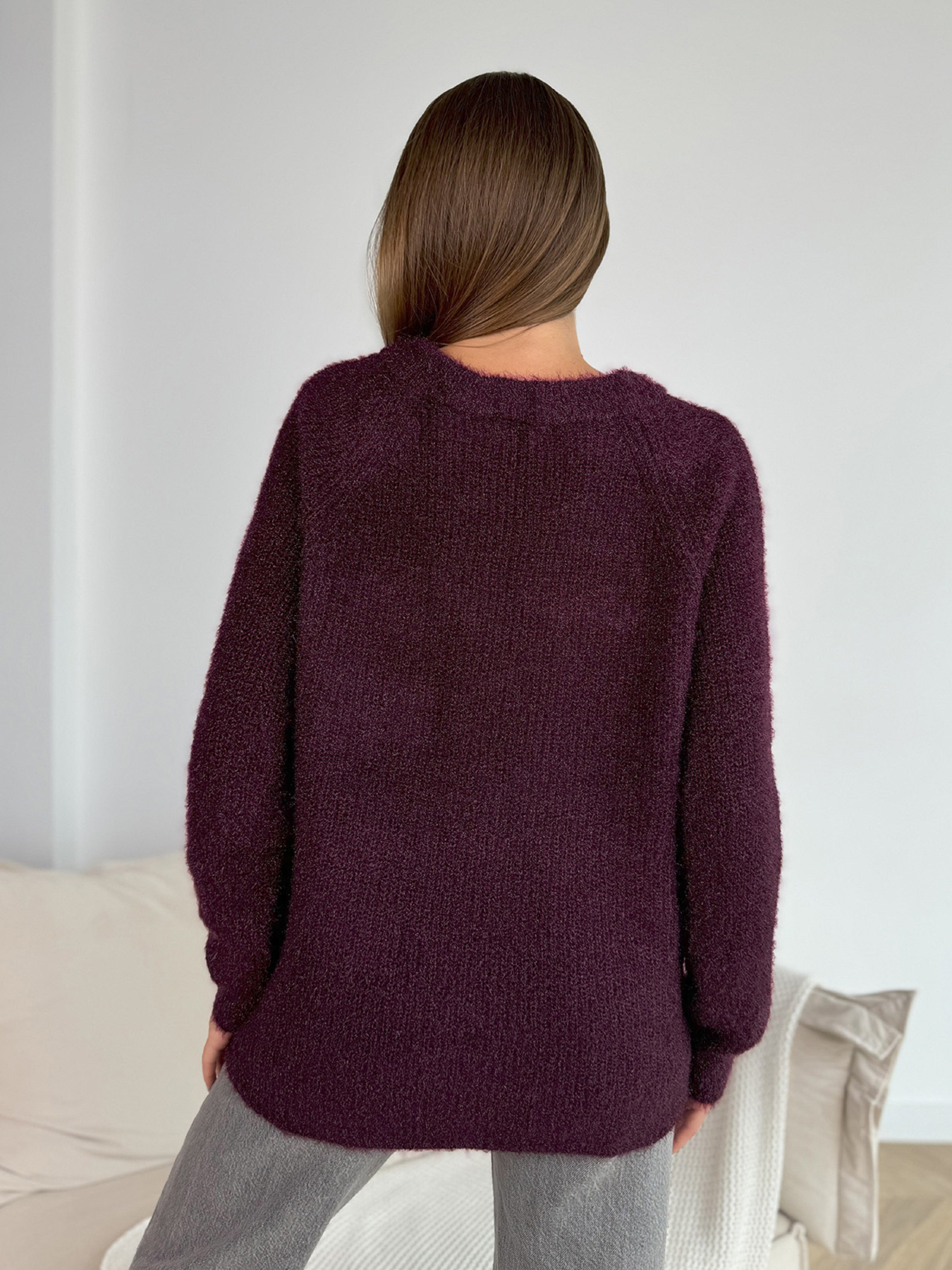 Джемпер ISSA Plus модель WN20-677_фиолетовый Фото