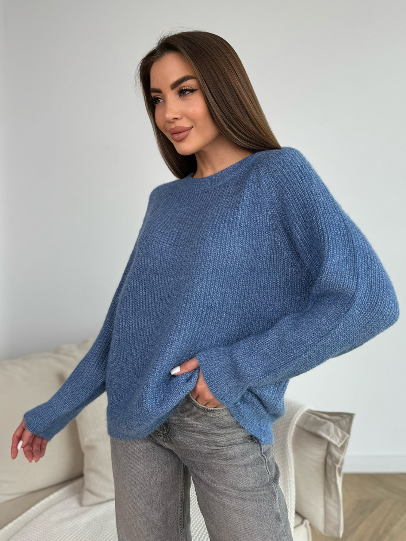 Джемпер ISSA Plus модель WN20-677_синий Фото