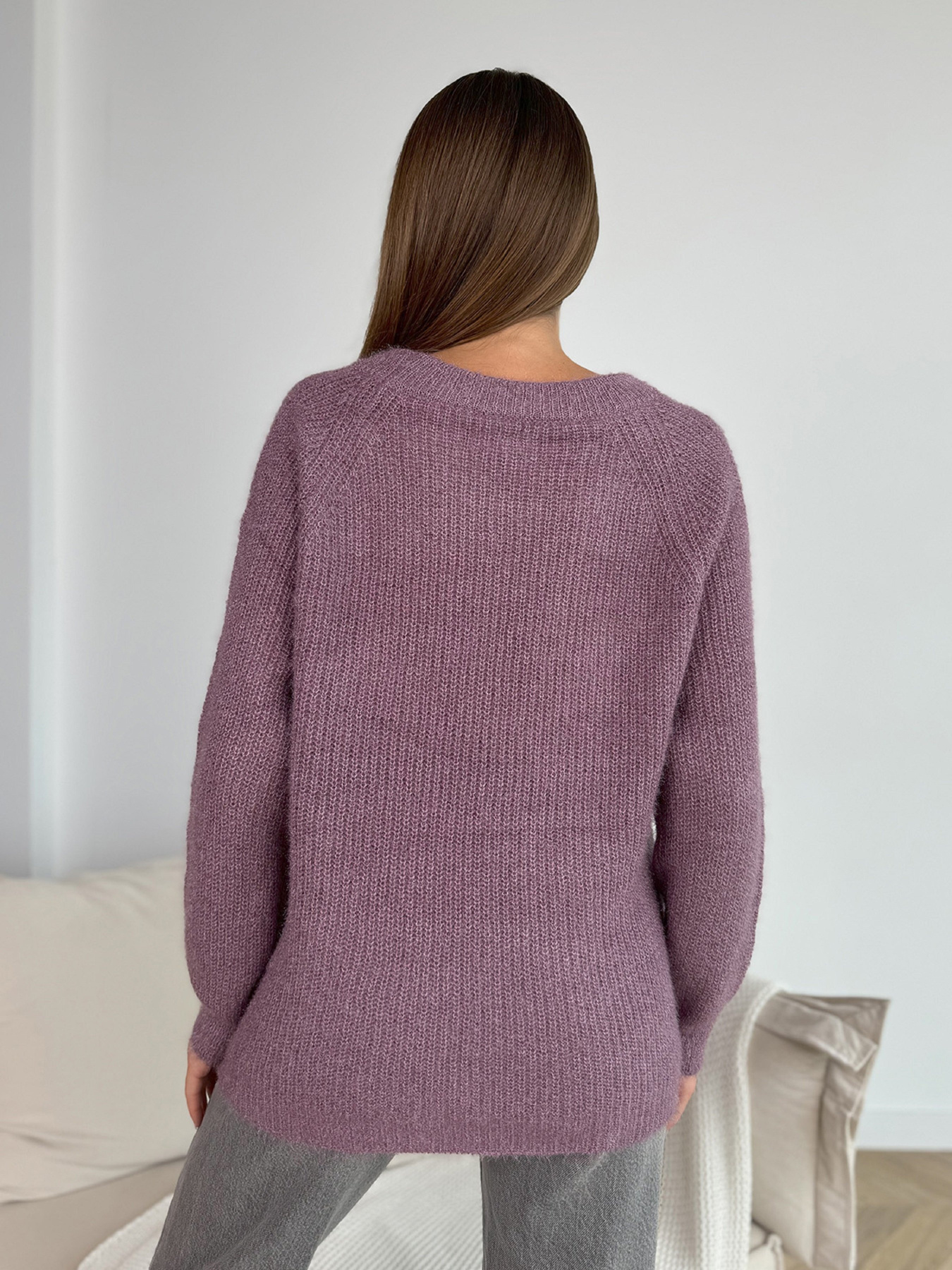 Джемпер ISSA Plus модель WN20-677_сиреневый Фото