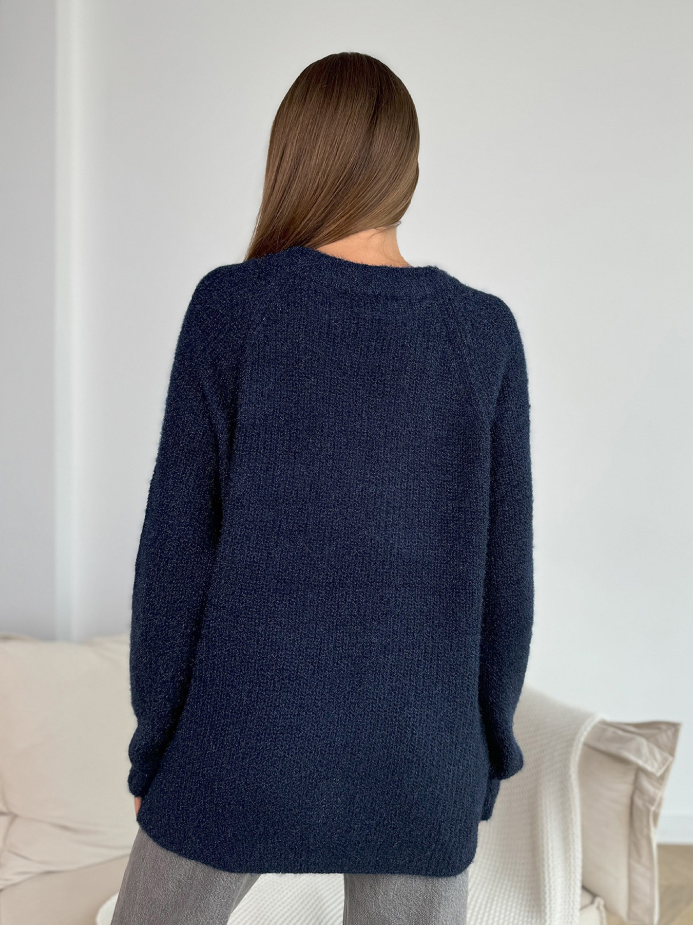 Джемпер ISSA Plus модель WN20-677_темно_синий Фото