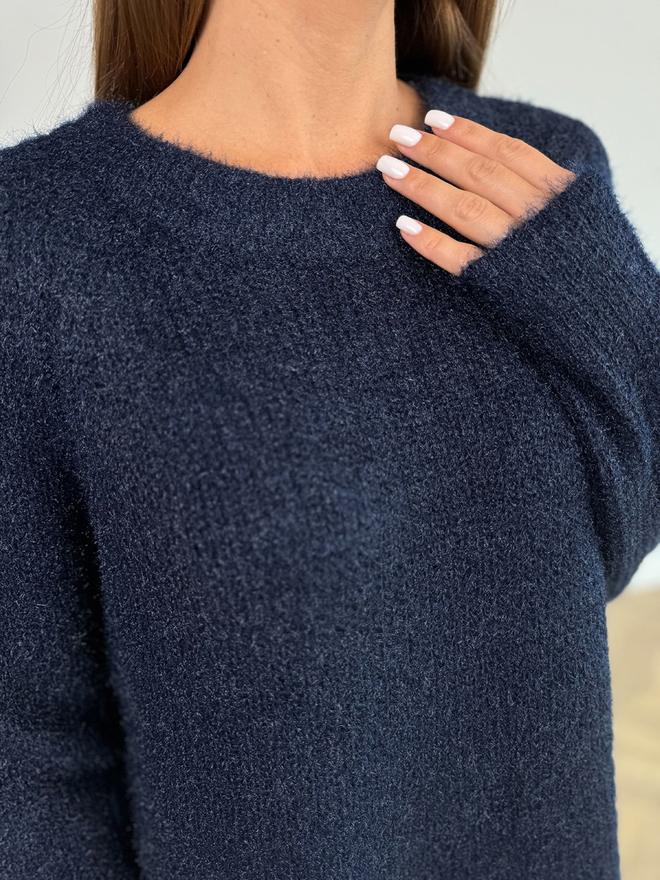 Джемпер ISSA Plus модель WN20-677_темно_синий Фото