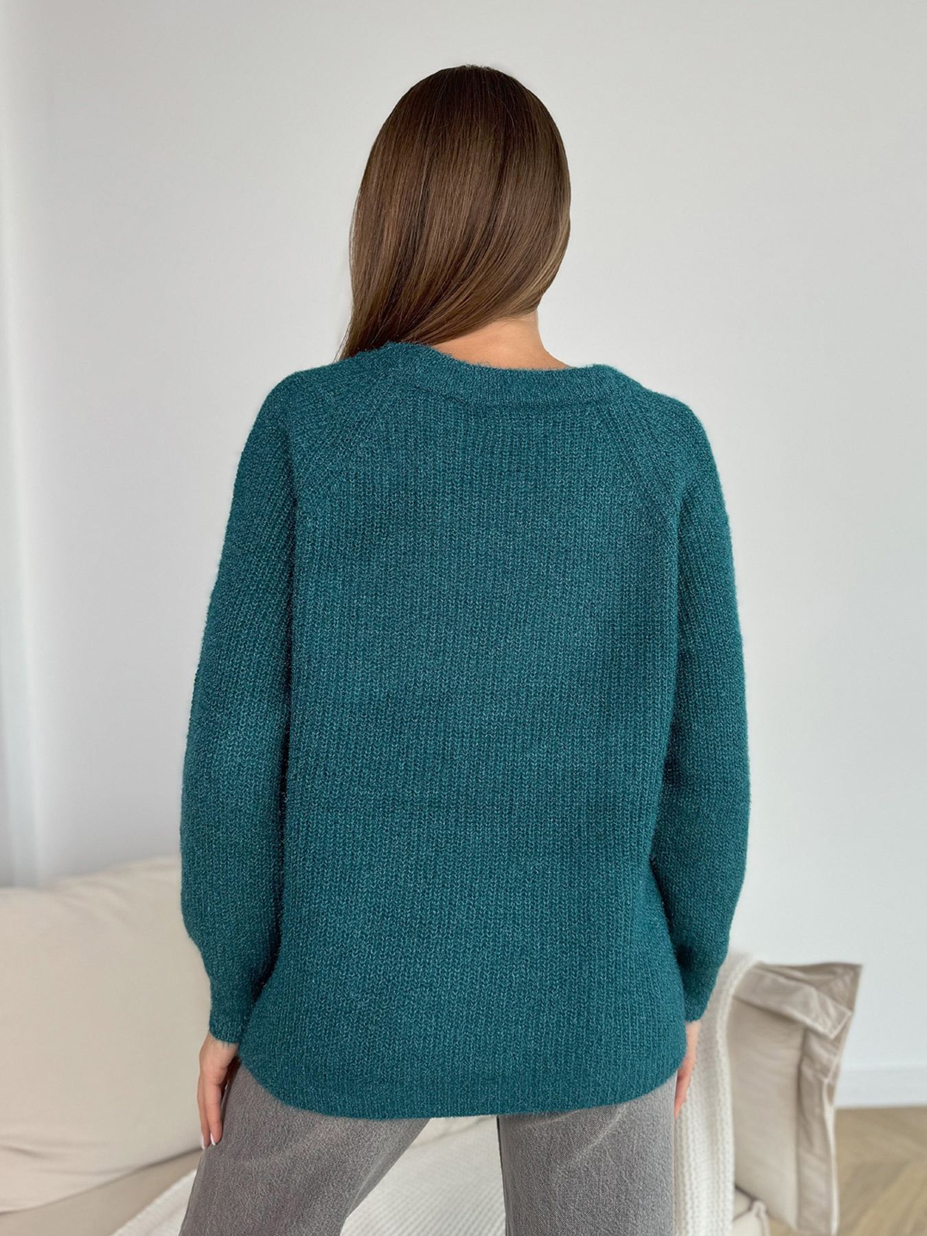 Джемпер ISSA Plus модель WN20-677_бирюзовый Фото