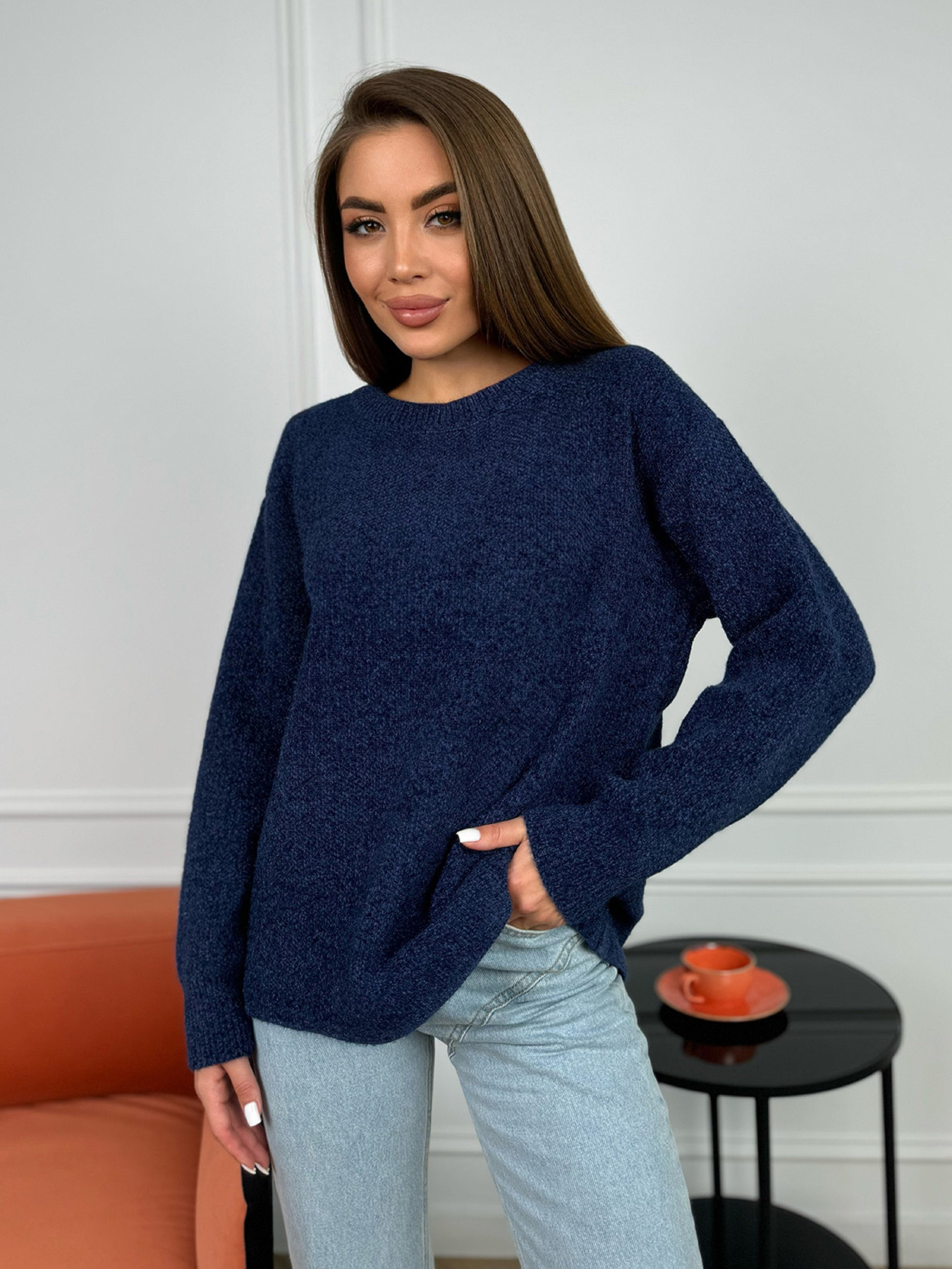 Джемпер ISSA Plus модель WN20-678_темно_синий Фото