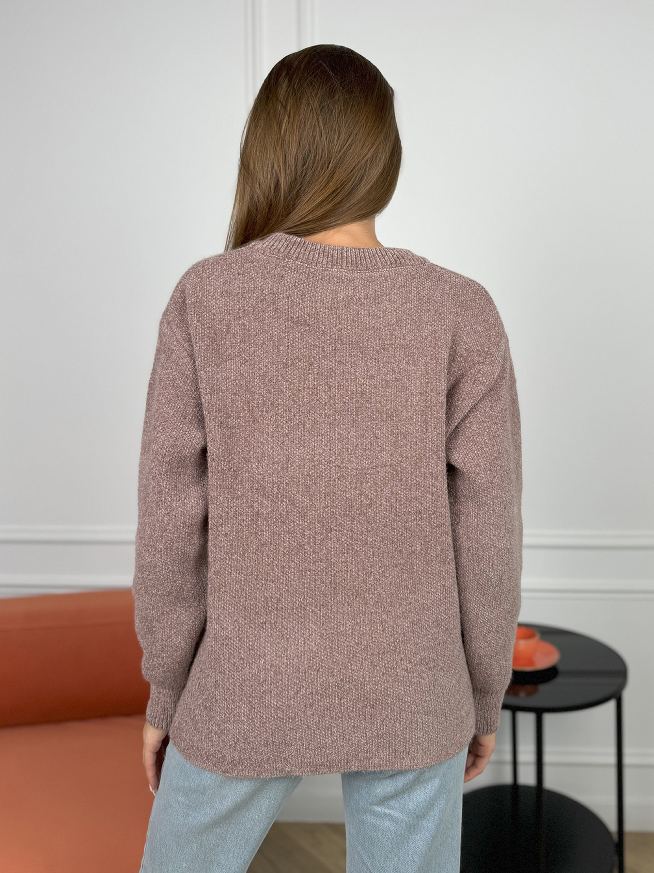 Джемпер ISSA Plus модель WN20-678_коричневый Фото