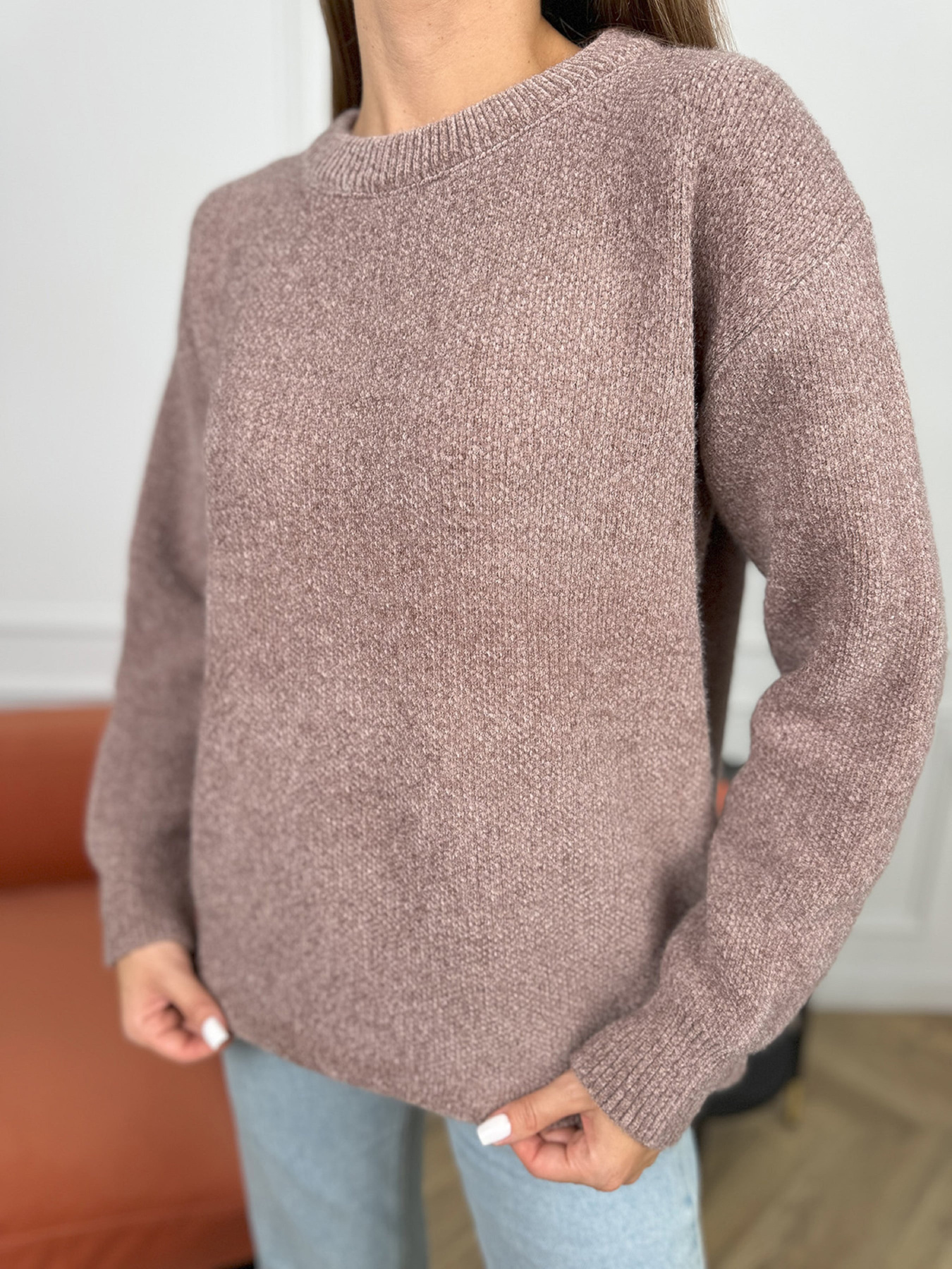 Джемпер ISSA Plus модель WN20-678_коричневый Фото