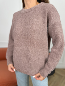 Джемпер ISSA Plus модель WN20-678_коричневый Фото