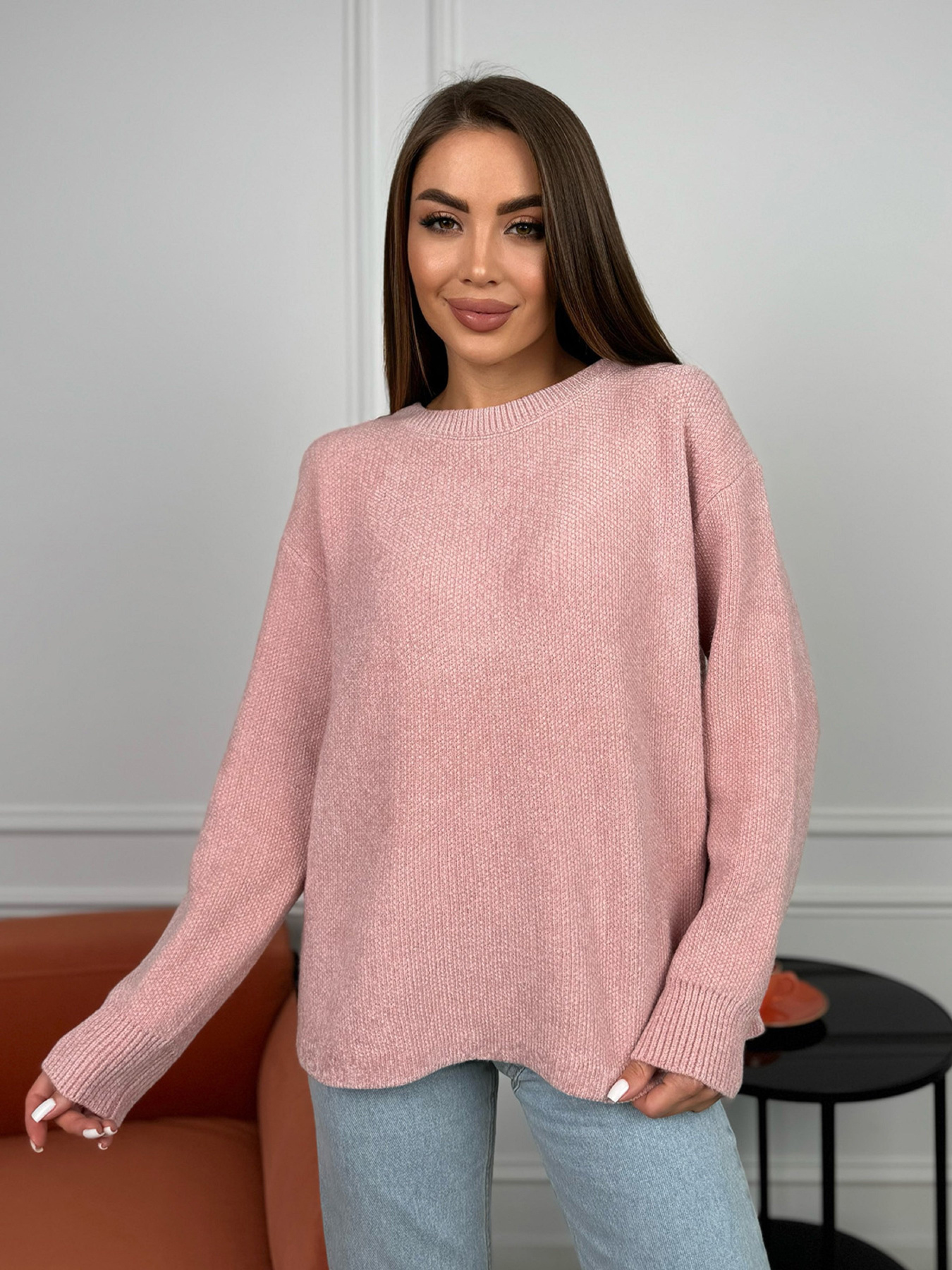 Джемпер ISSA Plus модель WN20-678_розовый Фото