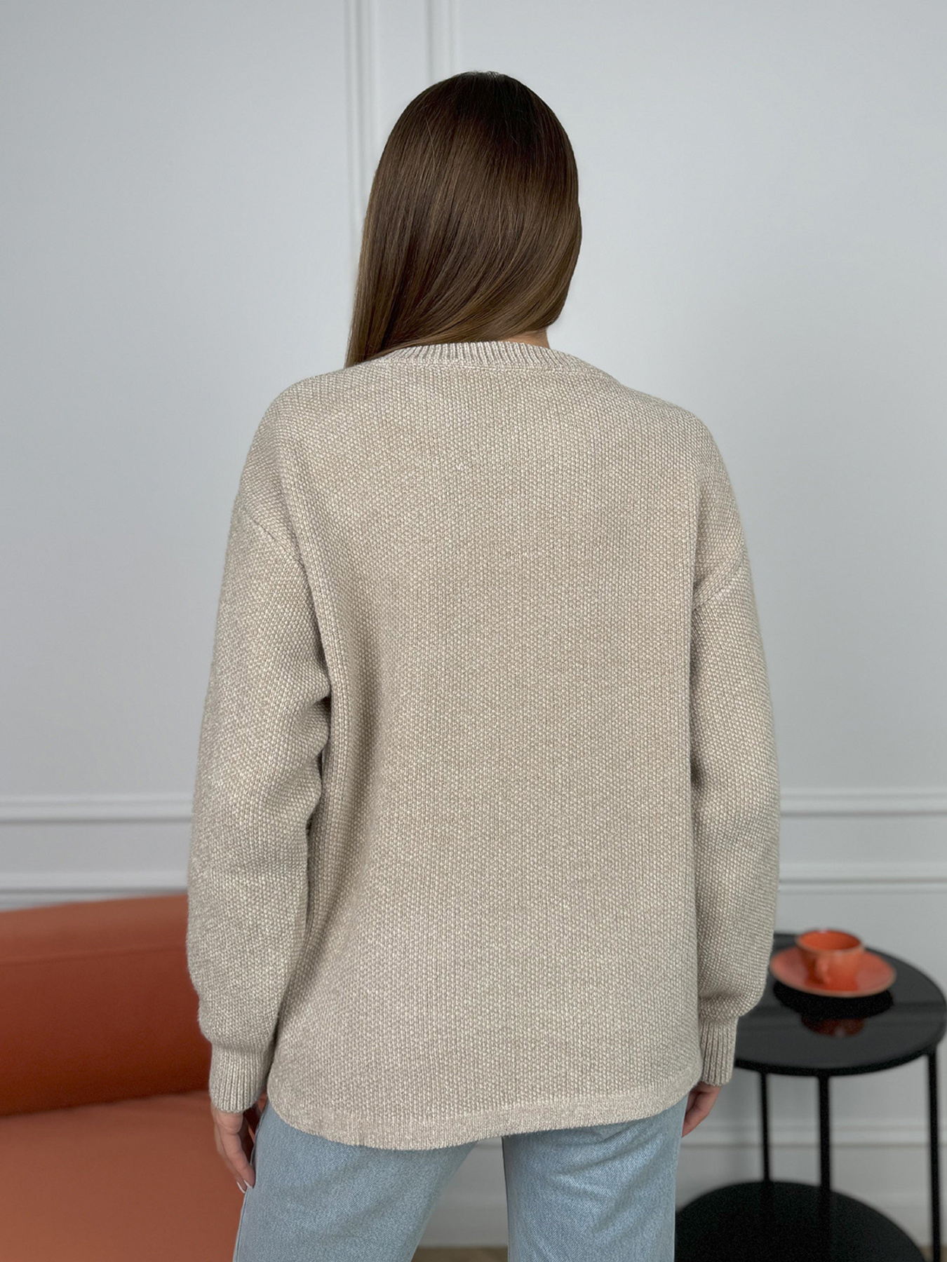 Джемпер ISSA Plus модель WN20-678_бежевый Фото