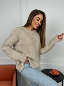 Джемпер ISSA Plus модель WN20-678_бежевый Джемпер ISSA Plus модель WN20-678_бежевый Фото