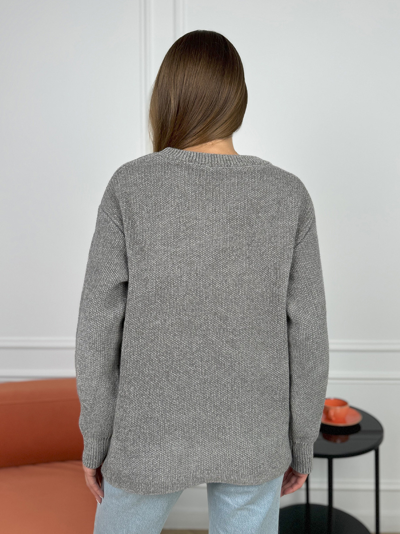 Джемпер ISSA Plus модель WN20-678_серый Фото