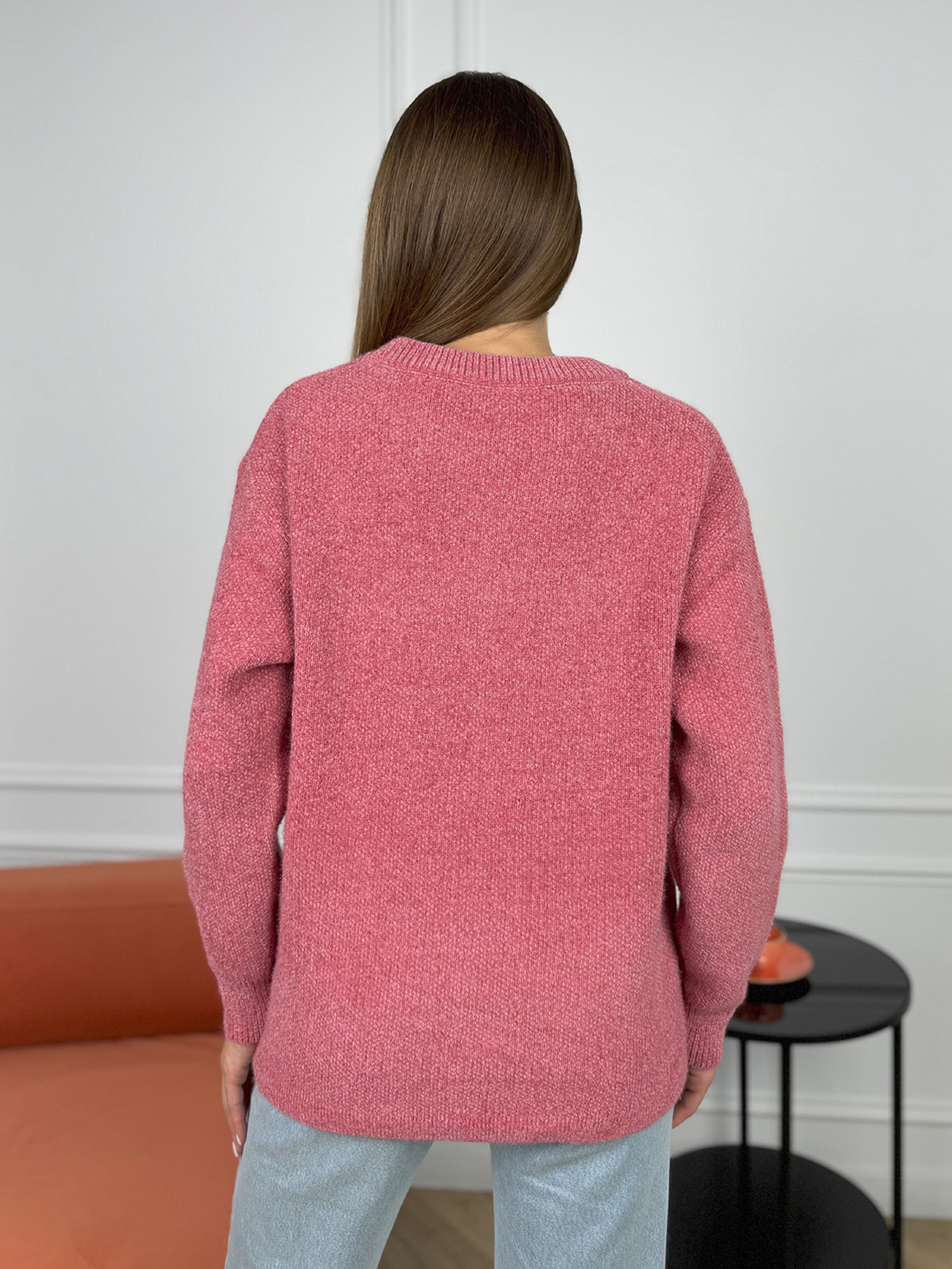 Джемпер ISSA Plus модель WN20-678_темно_розовый Фото