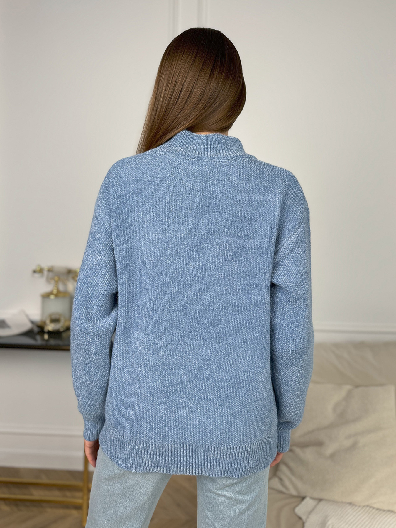 Светр ISSA Plus модель WN20-679_голубой Фото