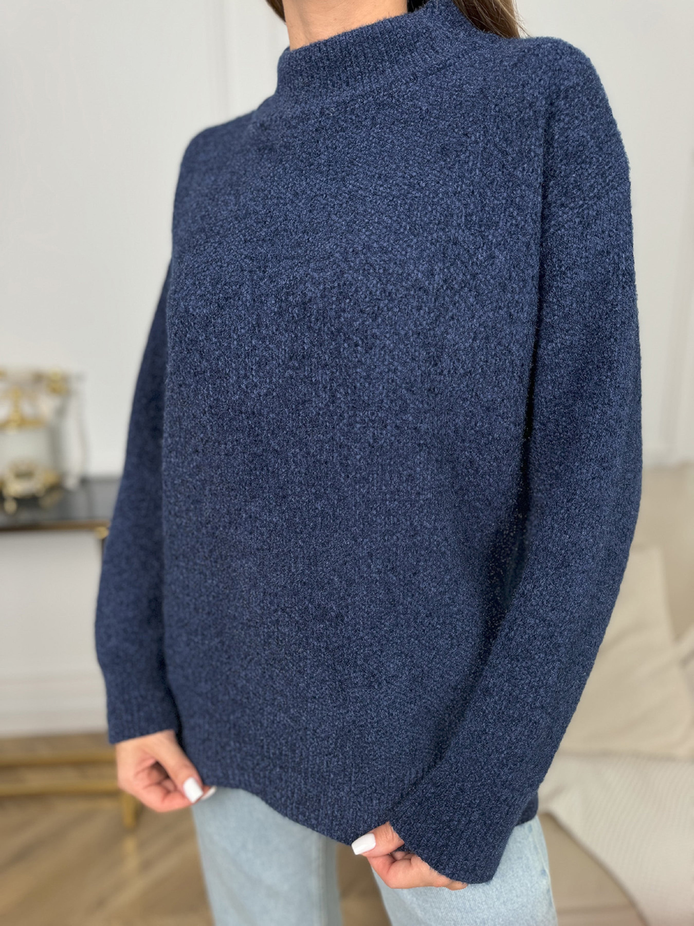 Свитер ISSA Plus модель WN20-679_темно_синий Фото