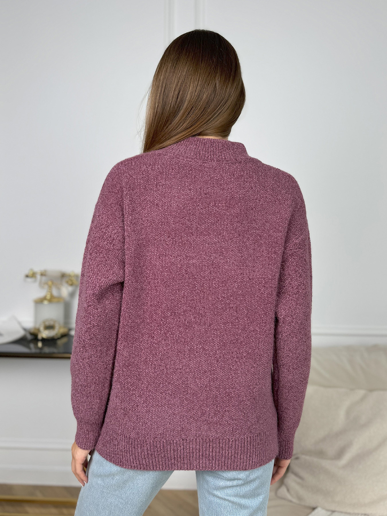 Свитер ISSA Plus модель WN20-679_сиреневый Фото