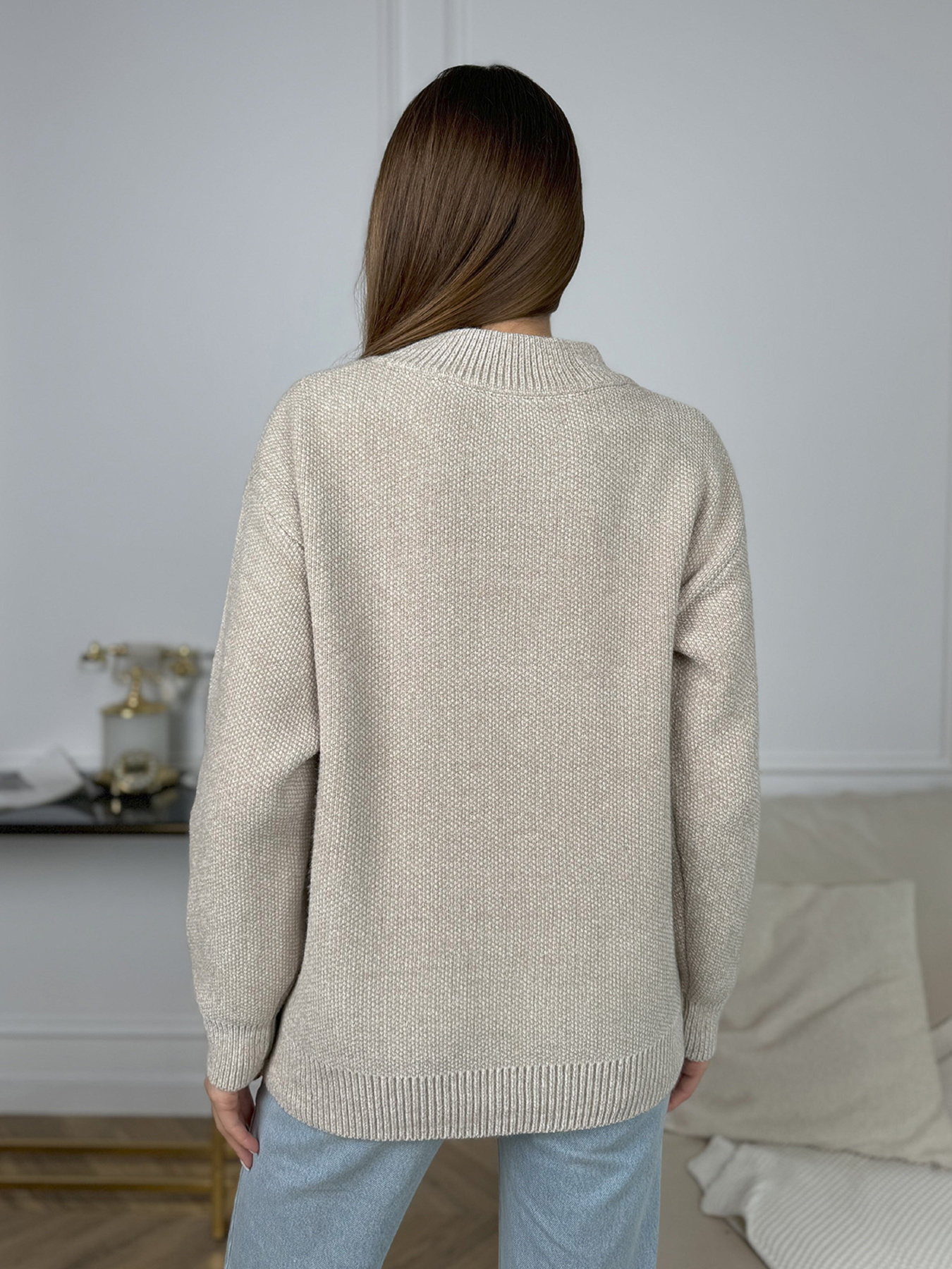 Свитер ISSA Plus модель WN20-679_бежевый Фото