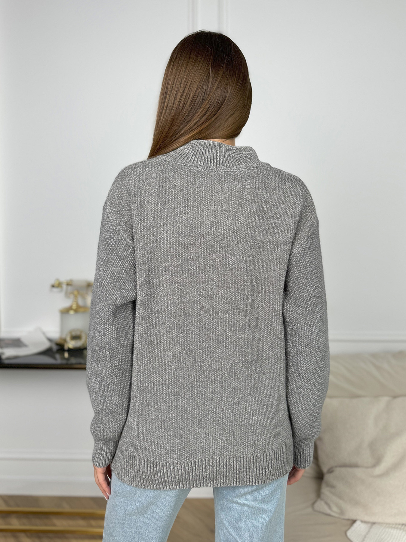 Светр ISSA Plus модель WN20-679_серый Фото